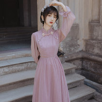 Young girl cheongsam improved version of dress New temperament thin fairy dress retro dress dress dress female banquet