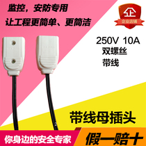 Outdoor waterproof box power plug monitoring socket two-pin female plug engineering special plug