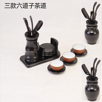 Tea ceremony six gentlemen combination whole set kung fu tea set spare parts bamboo tea tea clip tweezers solid wood quality