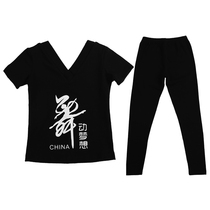 Childrens Latin dance costumes uniforms boys and girls summer short-sleeved cotton T-shirt sports and leisure suits