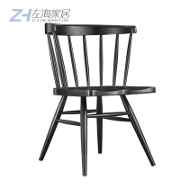 Nordic solid wood simple new dining table and chair black artist back chair modern small apartment desk chair