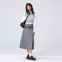 RECOINR1C Advanced Gray Half Skirt Female Autumn Winter Leisure Body Skirt Skirt Skirt Skirt in Bail A Title