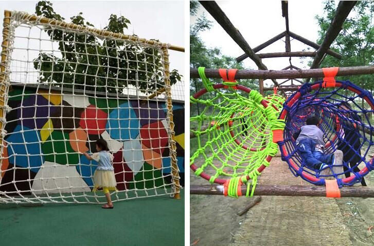 户外儿童攀岩攀爬网尼龙网游乐园幼儿园玩具拓展网绳麻绳装饰绳网-阿