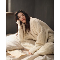 Coral Suede Pajamas Woman Autumn Winter 2021 New Plus Suede Thickened Warm Home Clothing Winter Extras Two Suits