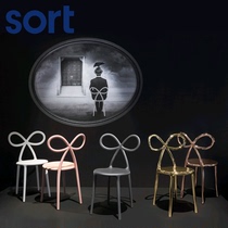 sort Italy Qeeboo ribbon chair RIBBON Nordic net Red bow chair Plastic outdoor leisure chair
