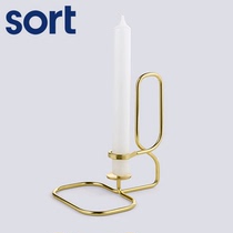 sort Danish HAY metal candlestick LUP black candlestick Nordic modern retro design Net red ornaments