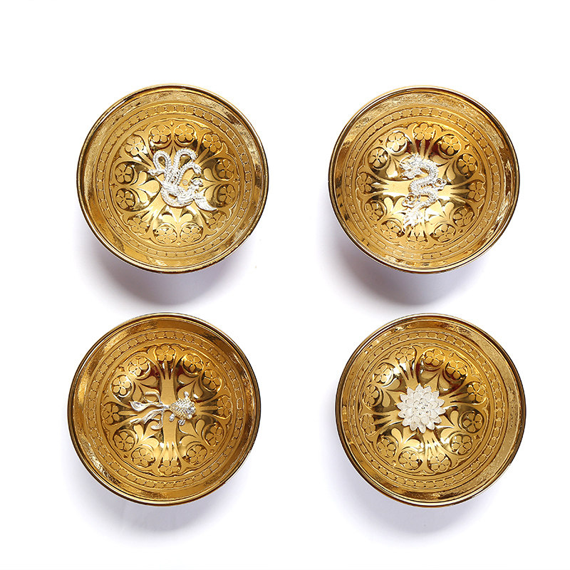 樱花天目鎏金茶盏陶瓷茶杯银鱼杯功夫茶具品茗杯主人单杯_7折现价118