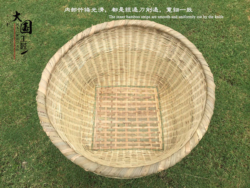 箩筐竹编制品淘米箩采摘竹筐手工竹箩大号粮食背篓篓子背篼成人