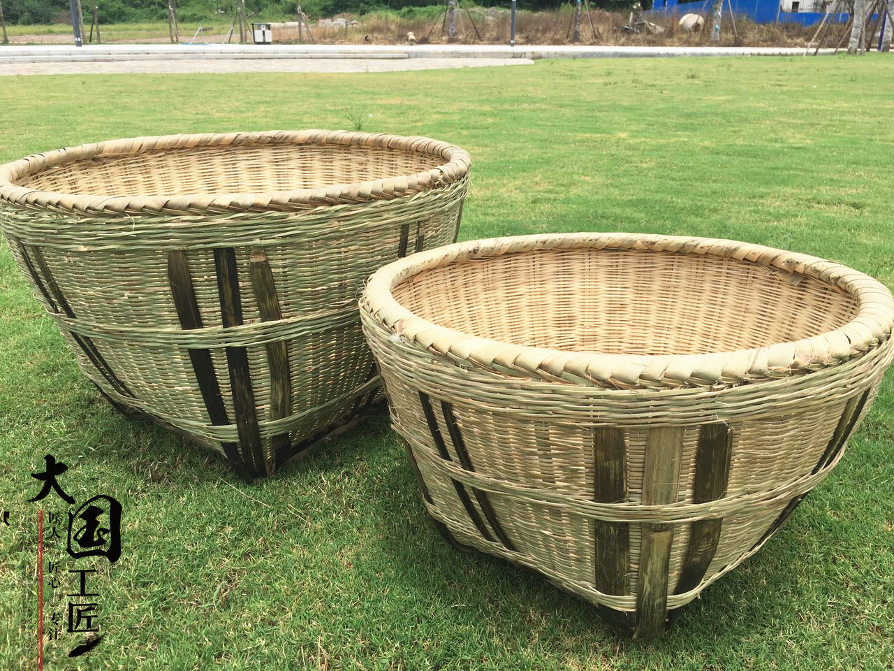 箩筐竹编制品淘米箩采摘竹筐手工竹箩大号粮食背篓篓子背篼成人