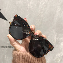 Net red oversized frame Butterfly sunglasses female round face retro BAO WEN frame Korean black sun glasses anti-ultraviolet tide