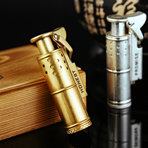 Baicheng kerosene lighter Austrian vintage pure copper grinding wheel windproof lighter high-end gift box