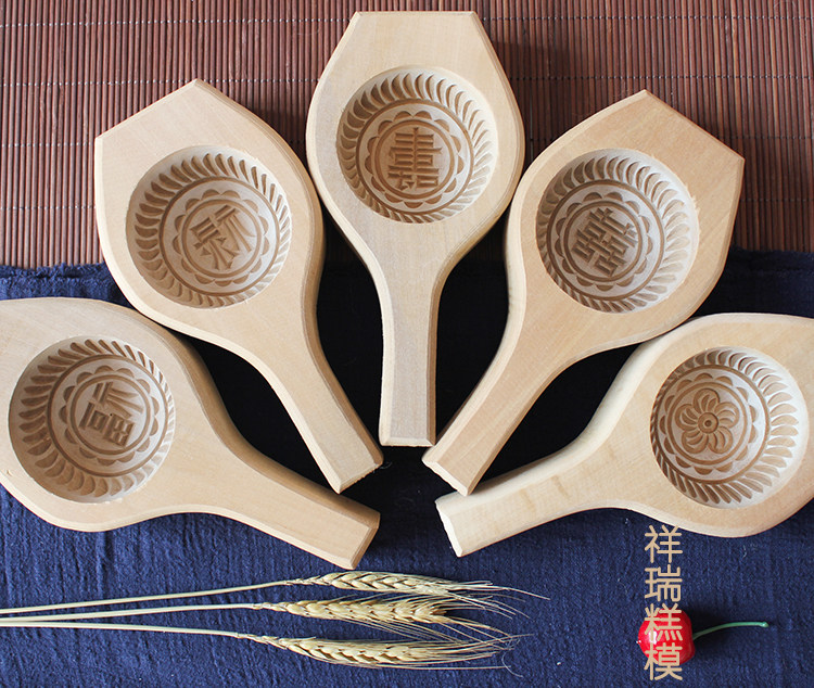 凹底加深馒头豆包子糯米糍粑木质模具家用大小号面食烘焙工具批发