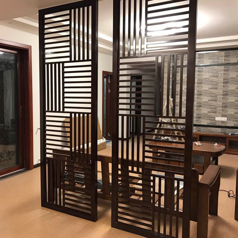 实木花格隔断新中式花格镂空隔断雕花板 进门