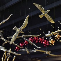 Resin electroplating seagull bird home creative clubhouse model room sky hanging hotel ceiling bar ceiling decoration