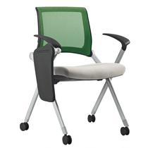 Office chair training chair mesh with written plate with roller wheel stackable armrest folded computer chair meeting chair