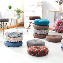 Linen futon cushion Thick round large fabric flooring satin cotton balcony bay window tatami cushion