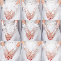 New wedding gloves Korean elegant lace thin hook refers to bridal wedding dress gloves long wedding accessories