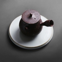 Liuhtang handmade ceramic tea tray Ru kiln open Film tea tray purple sand pot dry bubble tea table can maintain teapot insulation plate