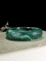 Duyu Nanyang specialty old material sky blue carved bracelet Seiko bas relief bamboo Lotus fish Dragon and Phoenix craft bracelet