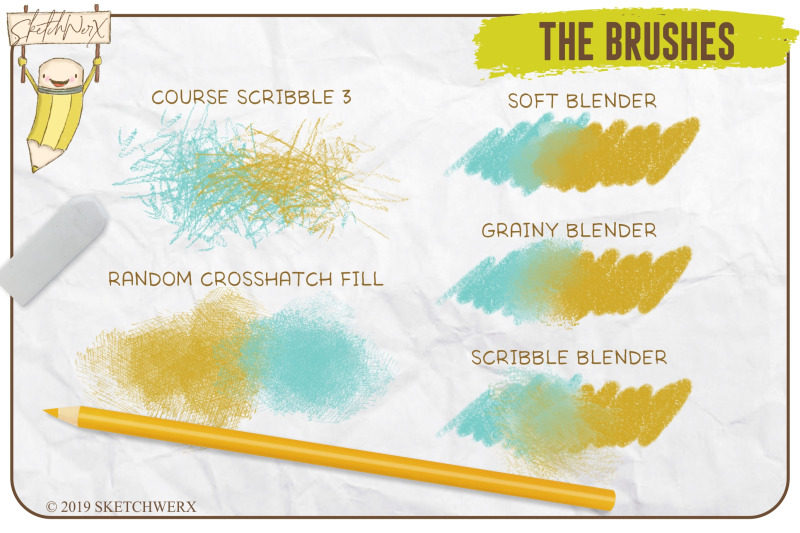 procreate逼真的彩色铅笔笔刷foripadbrushset