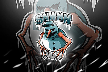 雪人恶魔形象电竞游戏俱乐部队徽logo模板