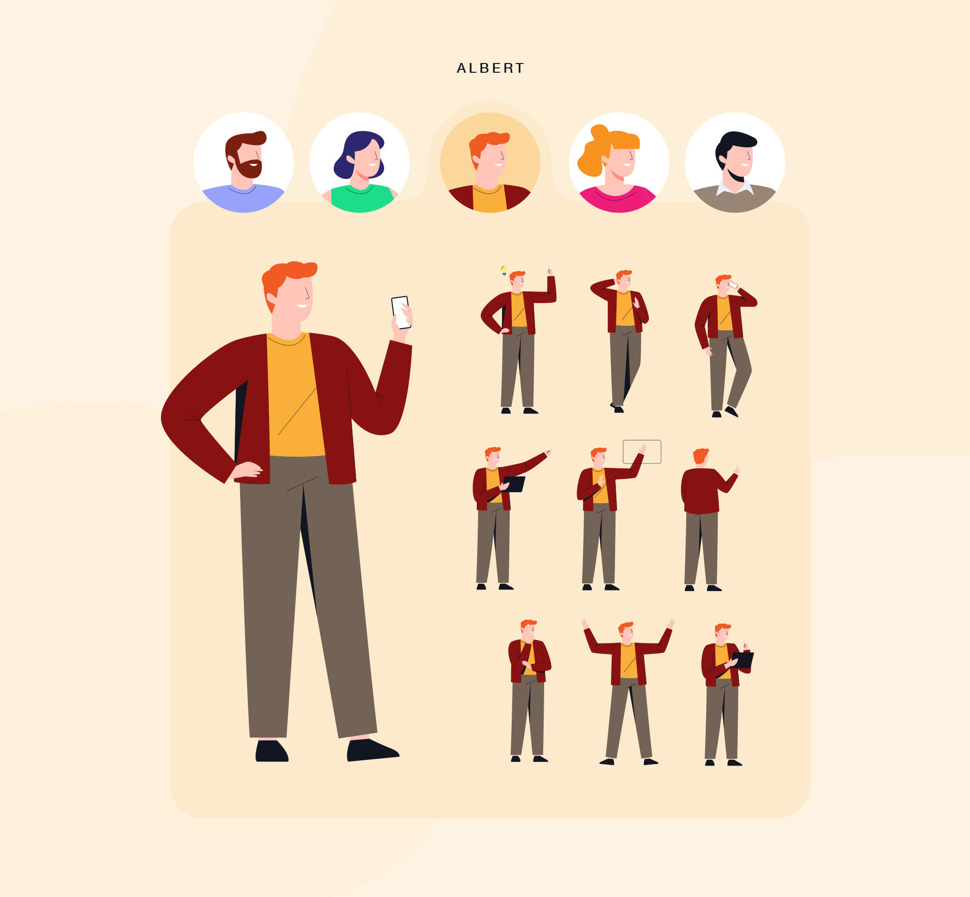 高品质的模块化人物插图插画ui图标icon大集合