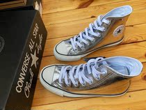 Big Hot Japanese version of Converse ALL STAR 100 SHINYMETALLIC Silver High and Low Board Shoes