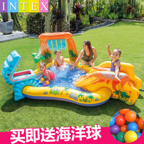 INTEX dinosaur volcanic fountain inflatable ocean ball pool infant swimming pool thickened sand pool