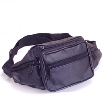 Leather chest bag Mens and womens multi-function cash register sports cycling travel shoulder bag first layer cowhide waist bag