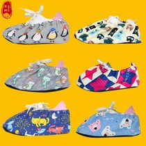 Cloth shoe cover can be used repeatedly with non-slip student machine room foot cover home washable indoor children adult non-slip foot cover