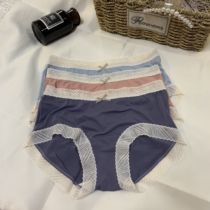 Modal underwear women lace cotton antibacterial middle waist sexy temptation breathable Japanese girl Lady breifs