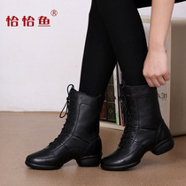 Cha Cha fish new real cowhide dance boots dance shoes womens square dance shoes dance shoes square dance boots soft bottom