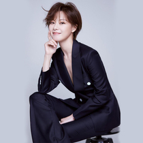 Autumn Winter Temperament Hide Cyan Career Chair Suit Fashion Lady West Suit Small Jacket Manicure Horn Pants Two Sets