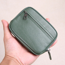 Leather small wallet womens coin wallet zipper simple cowhide ultra-thin mini cute little hand bag female card bag students