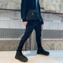 J CAESAR summer Tide brand base wash do old black casual jeans men and women Street hip hop trousers