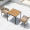 Two Erqi chairs+80 * 80cm plastic wood square tables