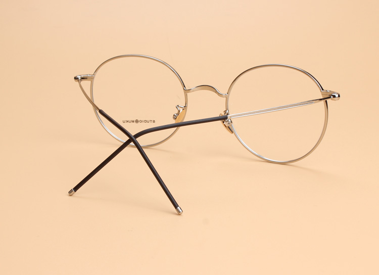 复古圆框镜架银色小眼镜框女款可配近视镜片细边眼镜简约全框5