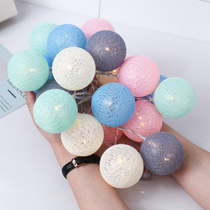 LED light string star light Girl heart room decoration bedroom ins decorative light Romantic net red light Cotton thread ball color light