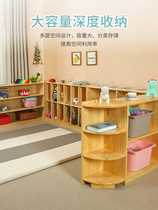 Kindergarten Cupboard Solid Wood Toy Cabinet Hooded aid cabinet Childrens bookcase Shelve Shelve Storage Containing Area Corner Cabinet