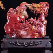 Boutique Shoushan stone alpine three-color handmade stone carving living room creative home desktop entrance town house gift decoration