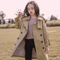 Girls Windcoat Jacket Autumn Clothing 2022 New Korean Version Foreign Air Inglén Girls Great Boy Spring Autumn Mid childrens blouses