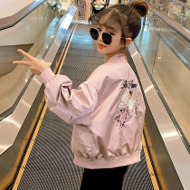 Girls jacket 2022 Spring and autumn in foreign air baseball uniforms CUHK Tong Han Edition Spring loaded with loose long sleeve female jacket