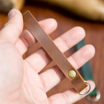 Car key chain genuine leather Swiss army knife knife rope head layer cowhide vintage male and female couple pendant lanyard keychain
