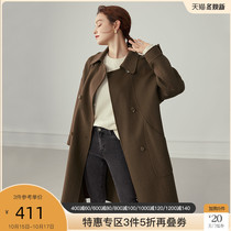 Fan Si Lanen double-sided woolen coat womens 2020 winter New Vintage 100% pure wool long woolen coat