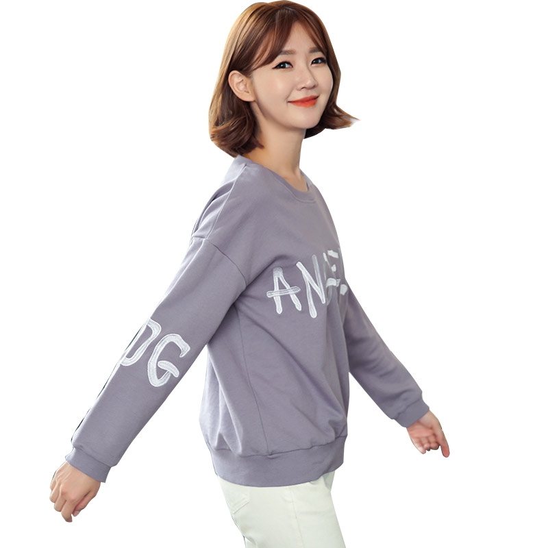 韩都衣舍2017韩版女装春装新款字母刺绣卫衣LZ5201产品展示图2
