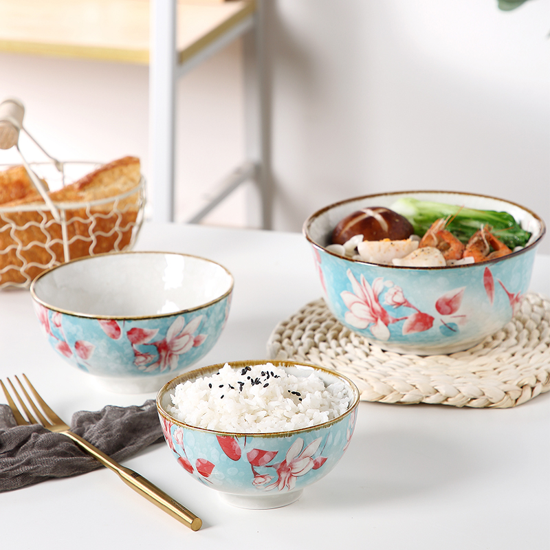 Japanese ceramic bowl with the creative move of the loaded 10 ipads porcelain bowl rainbow such as bowl bowl under a single glaze color tableware