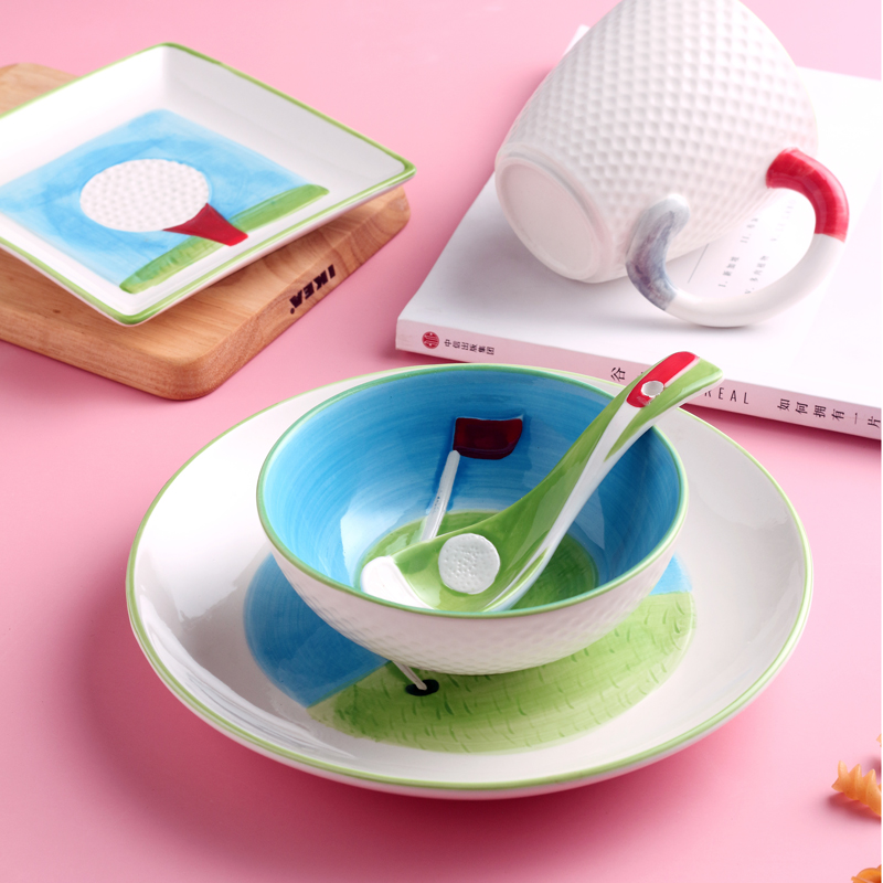 Dishes suit household children cartoon creative eats one bowl dish dish dish glass ceramic tableware