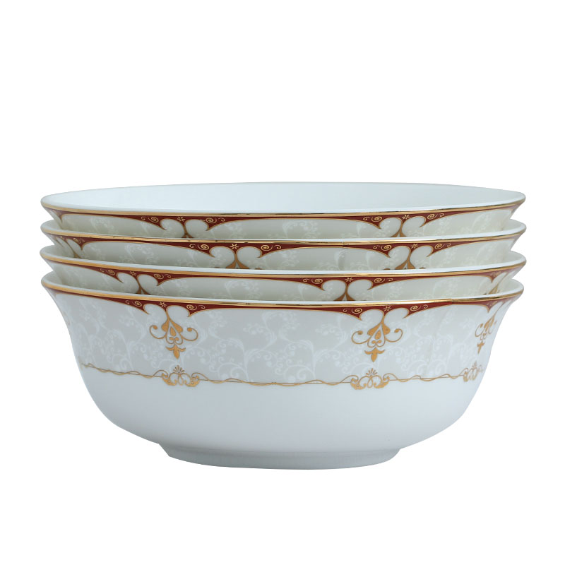 Jingdezhen ceramic bowl suit Chinese ipads porcelain home eat rice bowl noodles soup bowl size 6 inches four dishes