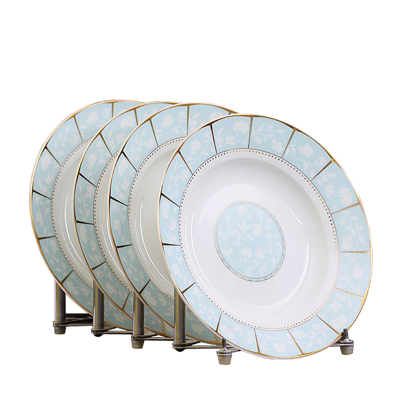 Jingdezhen round dish dish four creative contracted household ceramics steak Chinese food dish plate suit