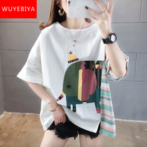 Short sleeve T-shirt adolescent girls raw summer clothing 2022 new first medium-high school students Han version loose 100 lap and compassionate clothes